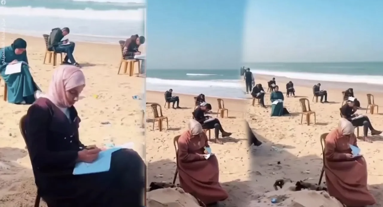 স্কুল-কলেজ ধ্বংস হয়ে যাওয়ায় গাজার সৈকতে পরীক্ষা দিচ্ছে পরীক্ষার্থীরা 14929_IMG_9249.jpeg